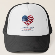 Chapeau patriotique America 250 Drapeau Cœur 1776-