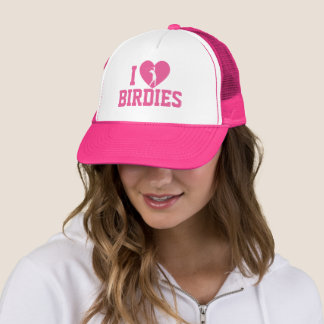 Casquette Chapeau Pink Golf Trucker - "I Love Birdie" Casque