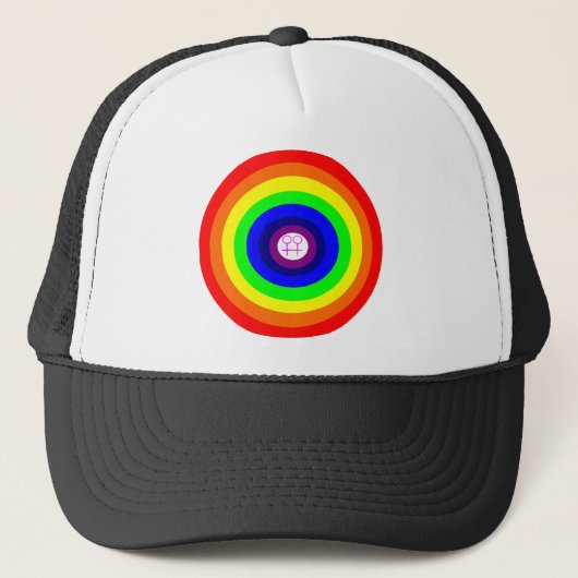 Casquette Chapeau rond arc-en-ciel lesbien (Devant)