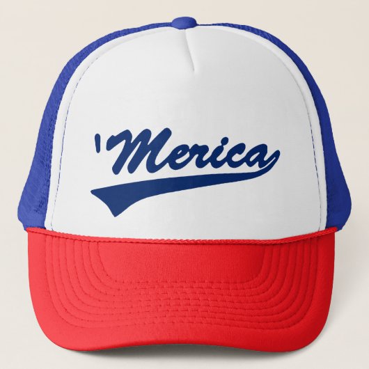 Casquette Chapeau rouge blanc et bleu Merica Swoosh (Devant)