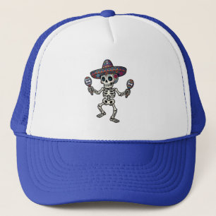 Casquette Chapeau squelette mexicain coloré