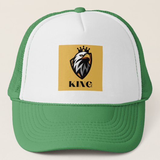 Casquette Chapeaux de camionnette King Photo blanc et vert (Devant)