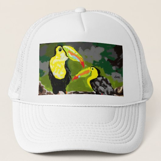Casquette Chapeaux Trucker : Oiseaux Tropicles (Devant)