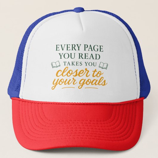 Casquette Chaque page que vous lisez | Citation de lecture m (Devant)
