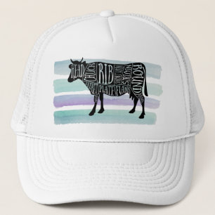 Casquette charcuterie de boucherie de vache fermière charcu