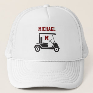 Casquette Chariot de golf amusant Monogramme Nom