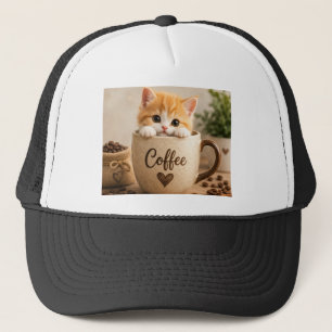 Casquette Charme de chaton dans une tasse de café