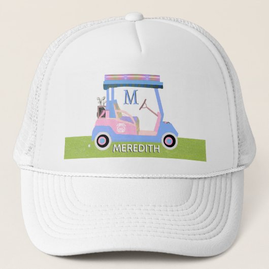 Casquette Charming Feminine Golf Clubs de panier Monogramme (Devant)