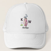 Casquette Charming Pink Golf Bag Personalized Monogrammed  (Devant)