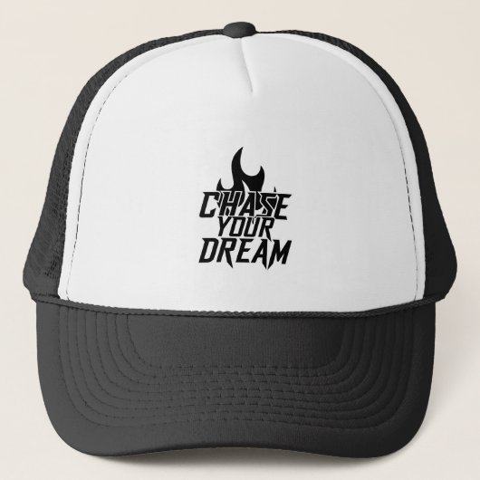 Casquette Chase Your Dream Black and White Trucker Hat (Devant)