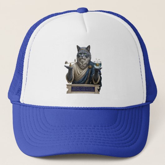 Casquette Chat Archimède Bleu Russe (Devant)