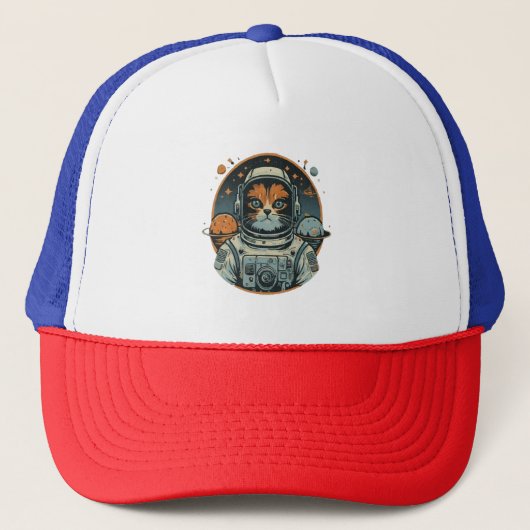Casquette Chat-astronaute sur les Astéroïdes (Devant)