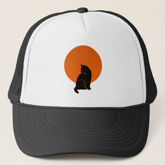 CASQUETTE CHAT AU CLAIR DE LUNE (Devant)