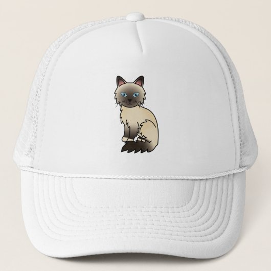 Casquette Chat Birman / Ragdoll au point sépia (Devant)
