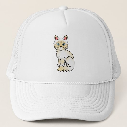 Casquette Chat Birman / Ragdoll au tabby crème pointe (Devant)
