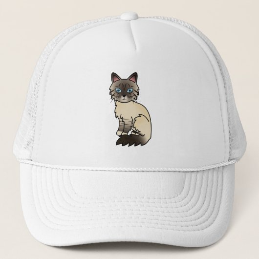 Casquette Chat Birman / Ragdoll au tabby seal point (Devant)