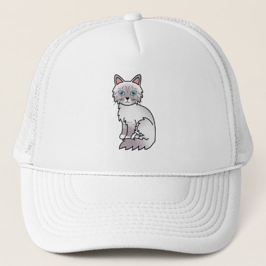 Casquette Chat Birman / Ragdoll Tabby au point de lilas (Devant)