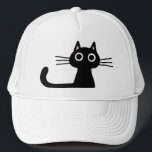 Casquette Chat cool Black Kitty | Fun Feline Design Unisex<br><div class="desc">Le casquette kitty noir parfait pour les chats. Chapeau de camionneur de chat pour les bros cool,  les mecs,  les gars et les filles. Petit chaton noir géant avec de grands yeux et une longue queue. La taille Unisex convient à la plupart des ados et des adultes.</div>