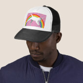 Casquette Chat d'arc-en-ciel de licorne (En situation)