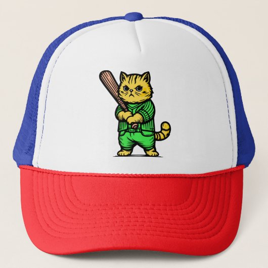 Casquette Chat de baseball amusant (Devant)