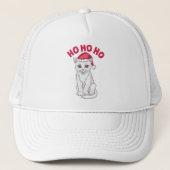 Casquette Chat de Noël Ho Ho (Devant)