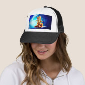 Casquette Chat de Pizza Surfing (En situation)