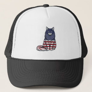 Casquette Chat drapeau patriotique dessin de t-shirt de grav