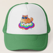 Casquette Chat Gingembre Cool avec des Lunettes de Soleil Ré (Devant)