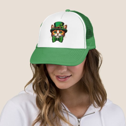 Casquette Chat mignon/chaton Saint Patrick's Day (En situation)