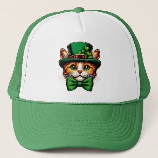 Casquette Chat mignon/chaton Saint Patrick's Day (Devant)