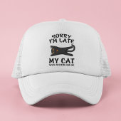 Casquette Chat noir Désolé, je suis en retard Mon chat était