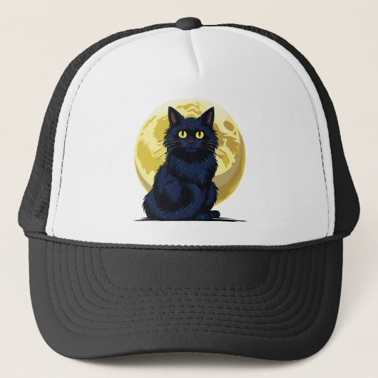 Casquette Chat noir en colère (Devant)
