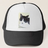 Casquette Chat noir et blanc (Devant)
