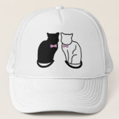 Casquette Chat noir et blanc (Devant)