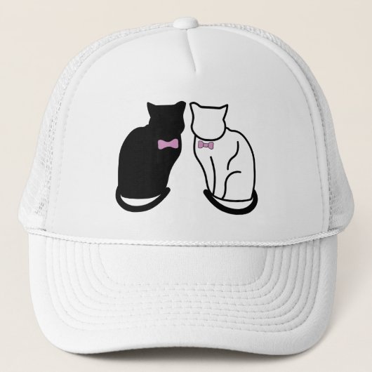 Casquette Chat noir et blanc (Devant)