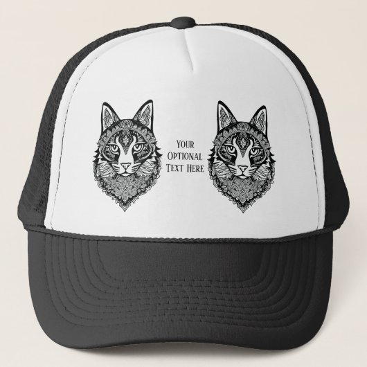 Casquette Chat ornemental texte personnalisé (Devant)