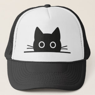 Casquette chat qui regarde -chat noir -chat caché