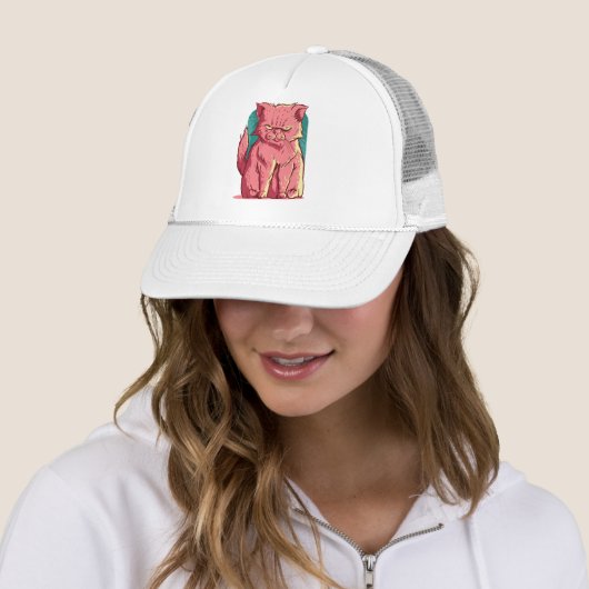 Casquette Chat Rose Drôle (En situation)