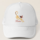 Casquette Chat rouge drôle (Devant)