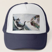 Casquette Chat smoking touchant la patte divine (Devant)