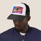 Casquette Chat sur un pain volant dans l'espace (En situation)