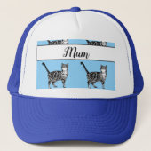 Casquette Chat tabby blanc bleu bébé Maman Fantaisie (Devant)