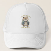 Casquette Chat Têtu Devoir Avec Elle Mignonne Adorable Drôle (Devant)