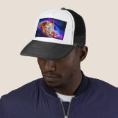 Casquette Chats dans la pizza spatiale (En situation)