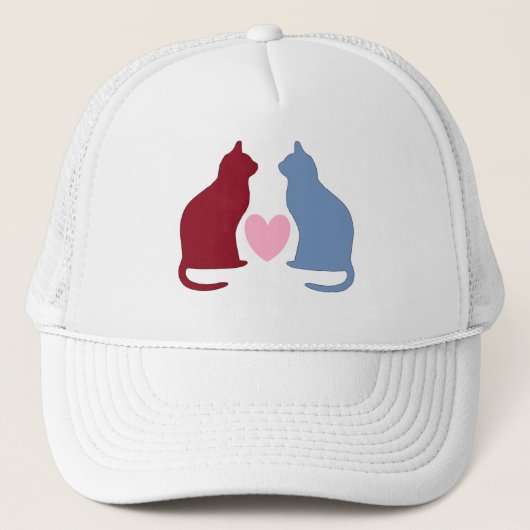 Casquette Chats mignons et amour du coeur (Devant)