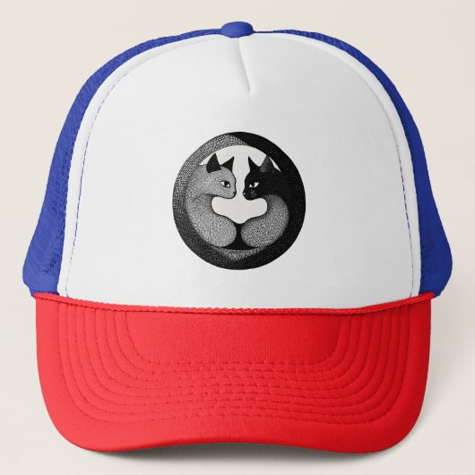 Casquette Chats noirs et blancs (Devant)