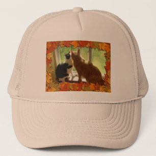 Casquette Chats Tabby Orange d'automne