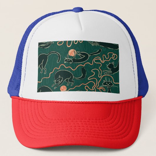 Casquette Chats Vintages : Doodle Motif transparent (Devant)
