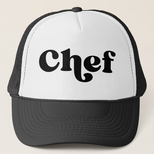 Casquette Chef rétro noir et blanc (Devant)