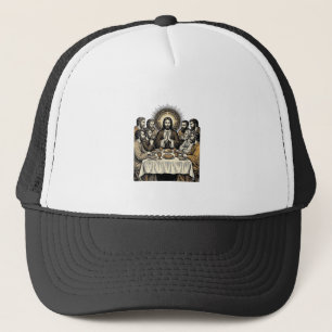 Casquette Chemise d'art religieux gravure sainte cène vintag